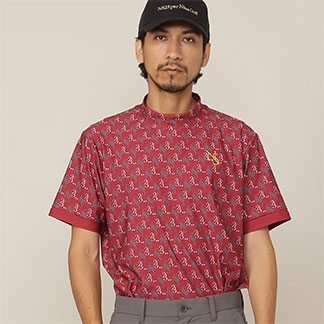 【Men's】モノグラムプリント半袖モックネック
