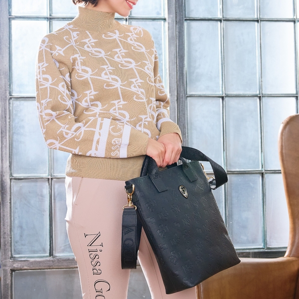 【本革使用】エンボス加工縦型2wayトートバッグ