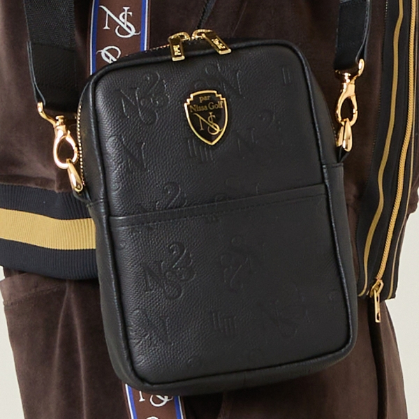 【本革使用】エンボス加工ショルダーポーチ