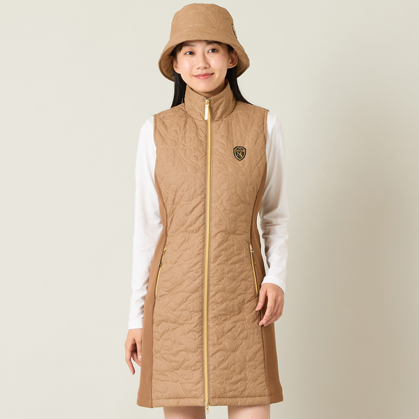 【レディース】ロゴキルティング中綿ジャンパードレス