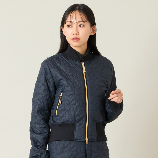 【レディース】ロゴキルティング中綿ブルゾン