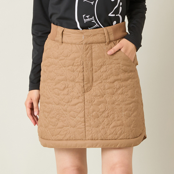 【レディース】ロゴキルティング中綿スカート