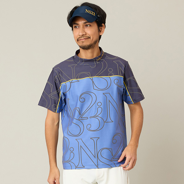 【Men's】【接触冷感／吸水速乾】配色切り替えモックネック	