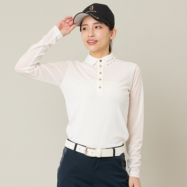 【Women's】【接触冷感】シアーシャツ	