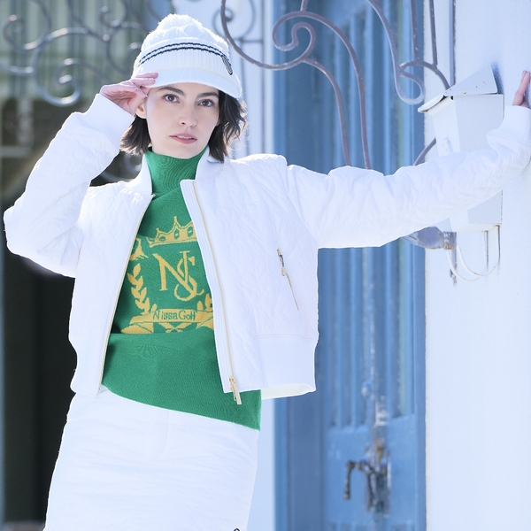 【レディース】ロゴキルティング中綿ブルゾン