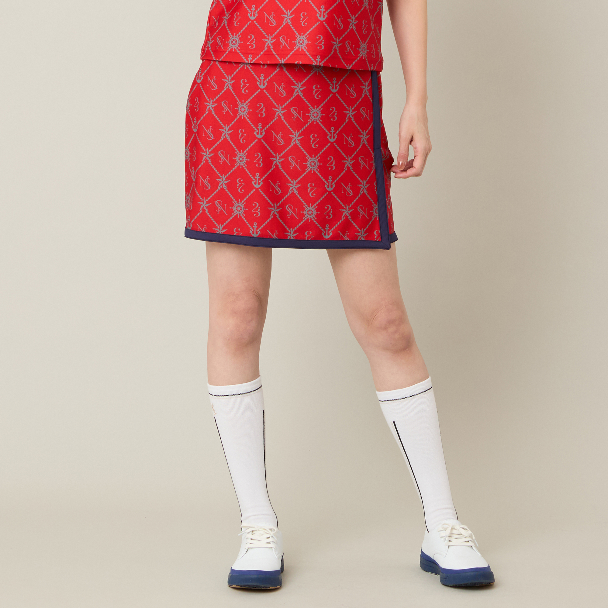 【Women's】【セットアップ可】マリーンプリントスカート