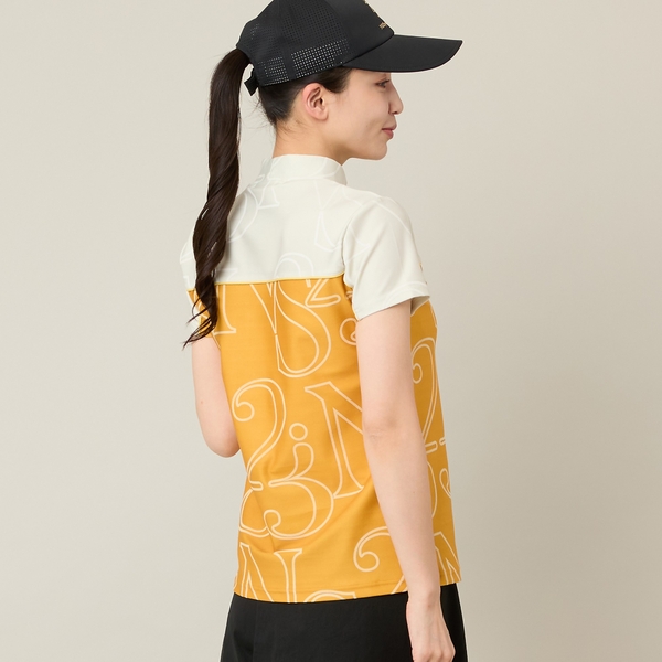 【Women's】【接触冷感／吸湿速乾】ロゴプリントモックネック