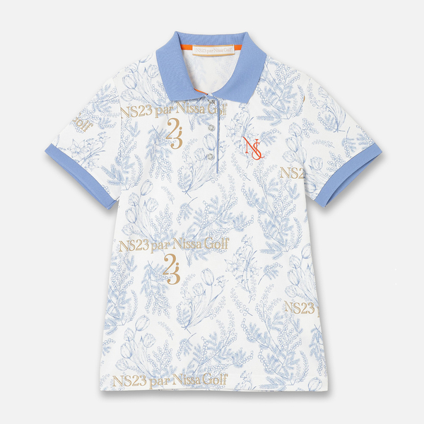 【Women's】【接触冷感】ミモザプリントポロ