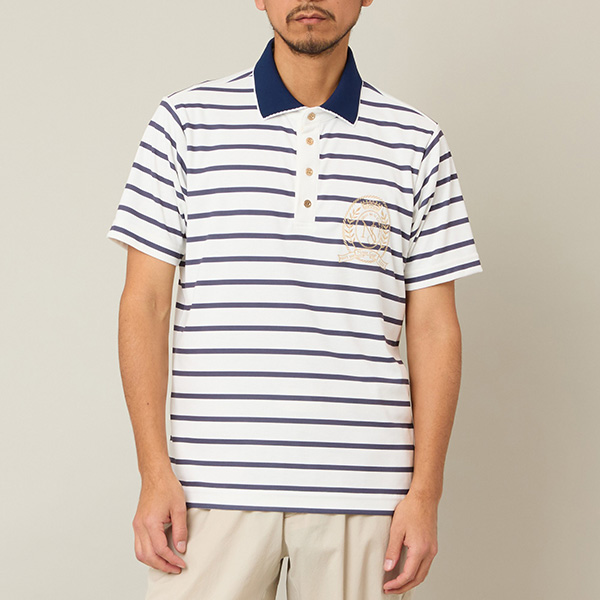 【Men's】【吸水速乾】ボーダーポロ	