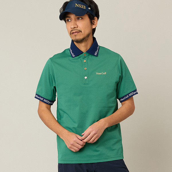 【Men's】ロゴ襟アクティブポロシャツ