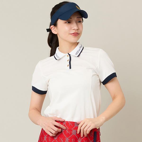 【Women's】ロゴ襟アクティブポロシャツ