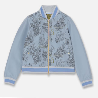 【Women's】【セットアップ可】ミモザジャカードブルゾン