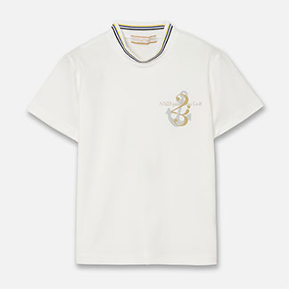 【Women's】マリンプリントモックネック