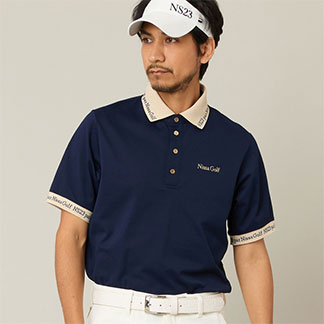 【Men's】ロゴ襟アクティブポロシャツ