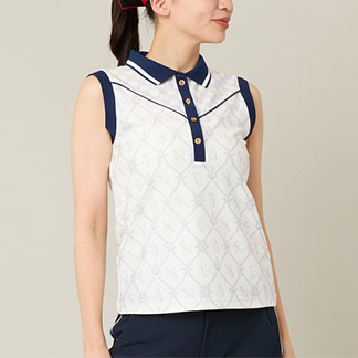 【Women's】【セットアップ可】マリーンプリントノースリーブ