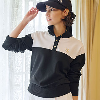 【Women's】カラーブロックニットPO